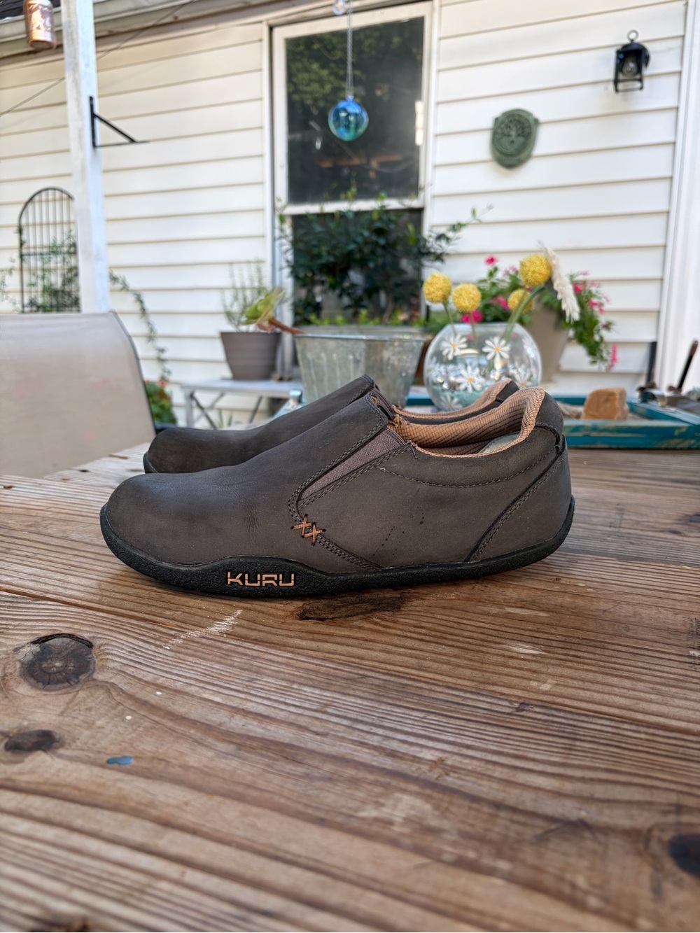 KURU Women’s 8.5 M Brown Leather Slip On Comfort Walking Shoes Orthopedic